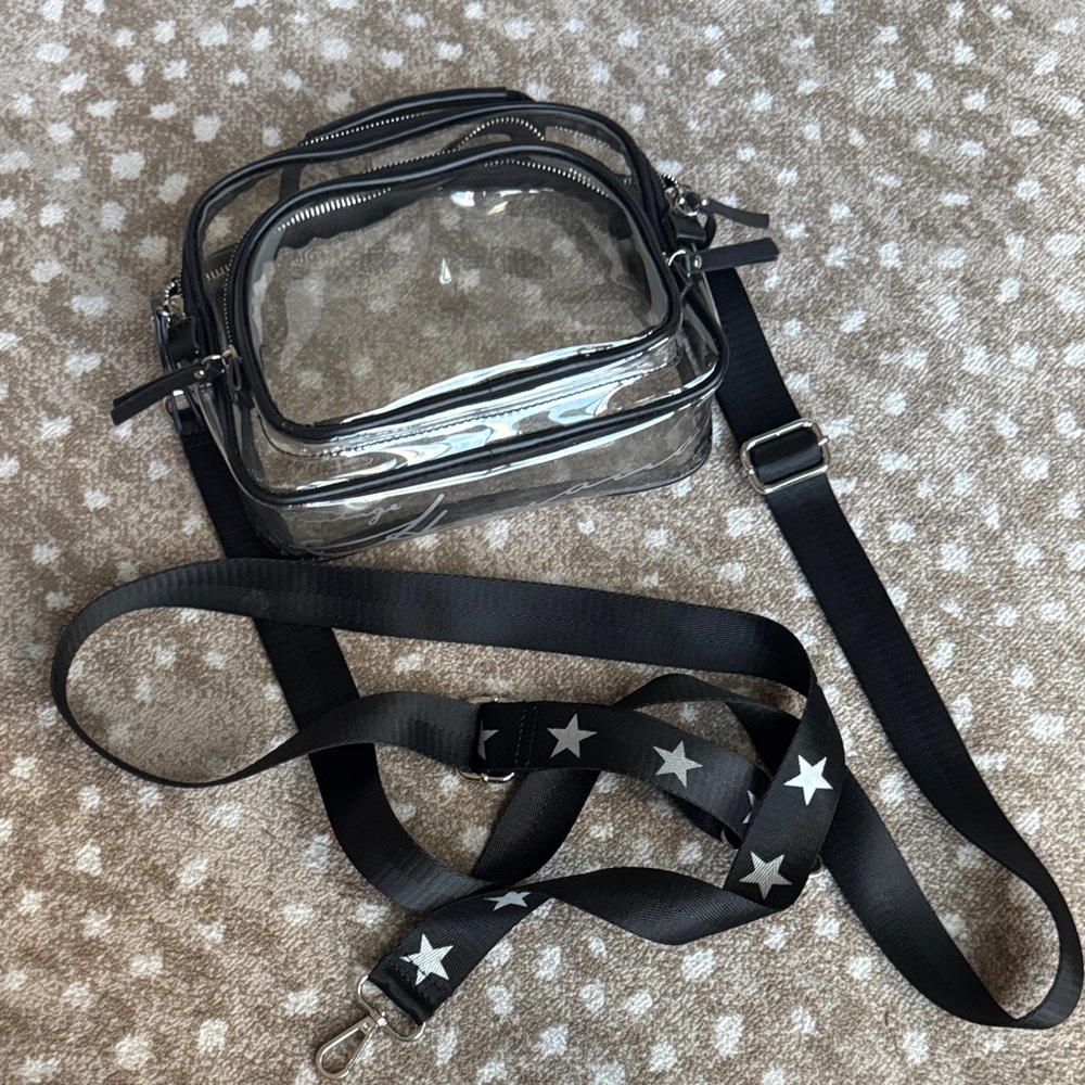 Vintage Havana Clear and Black Crossbody Bag